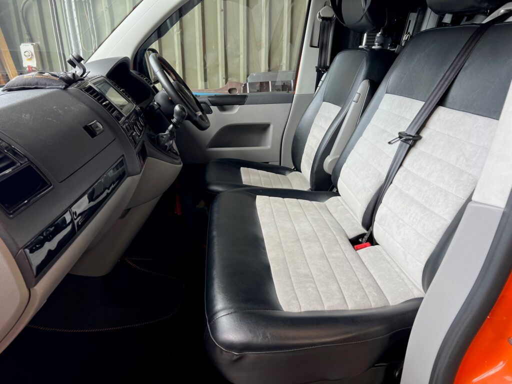 custom front seats of a camper van